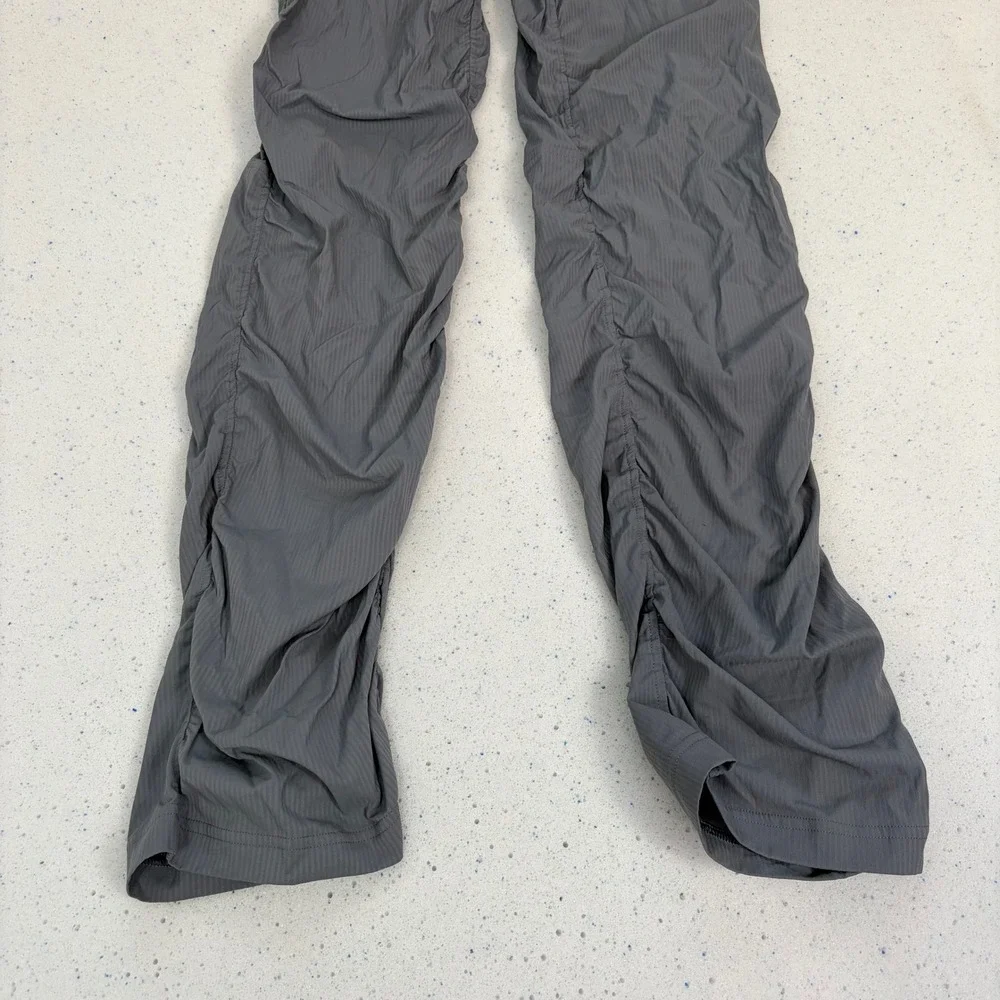 Lululemon Dance Studio Slim Fit High Rise Flared Ribbed Ruched Pants XXXS‎ Grey